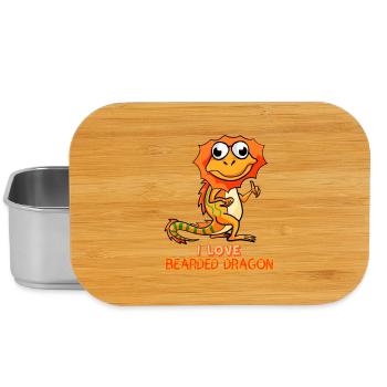 Niedlicher Bartdrachenliebhaber Lustige Cartoon-Echsenkunst - Lunch Box - Silber - Vorne