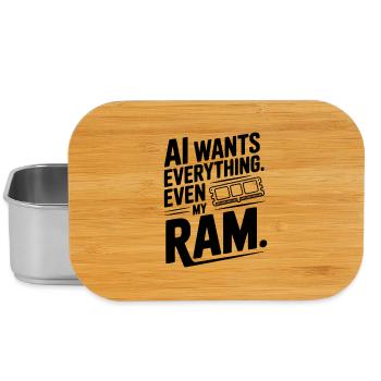 KI will alles. Sogar mein RAM. - Lunch Box - Silber - Vorne