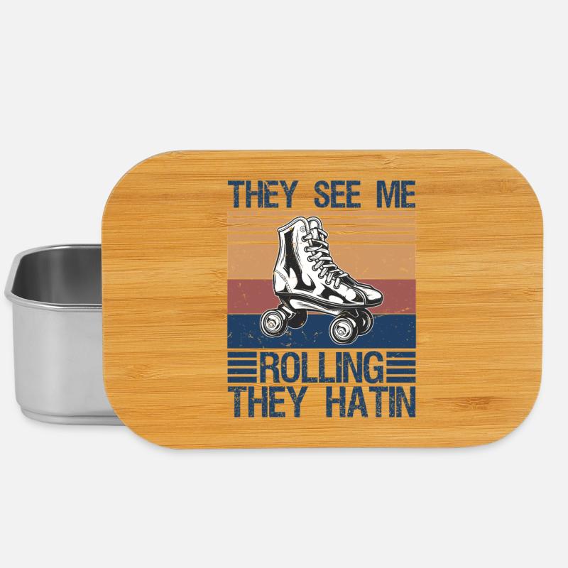 Roller Skating They See Me Rollin' They Hatin' Ska - Lunch Box - silver