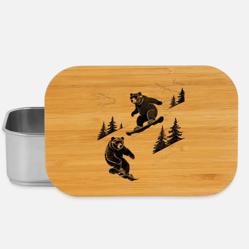 Bären Snowboarding - Lunch Box - Silber