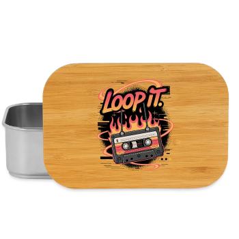 Retro Kassette Loop It Musikdesign - Lunch Box - Silber - Vorne