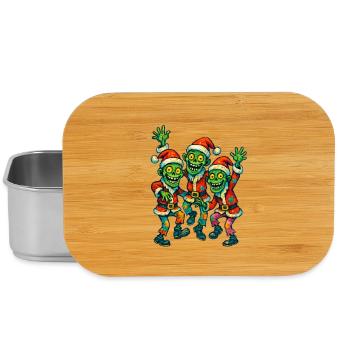Lustige Weihnachts-Zombies im Weihnachtsmannhut - Lunch Box - Silber - Vorne