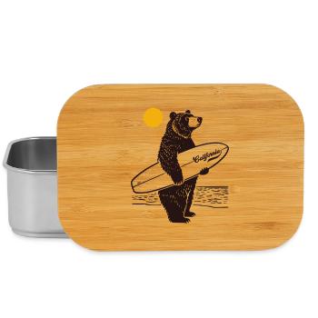 California Surf Bear - Lunch Box - silver - Front