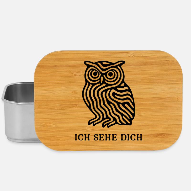 Eule „Ich sehe dich“ – Mystisches Design - Lunch Box - Silber