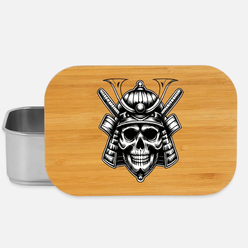 Schädel Samurai Krieger Emblem - Lunch Box - Silber
