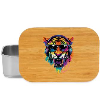 Säbelzahntiger Smilodon Raubkatze Säbelzahn Tiger - Lunch Box - Silber - Vorne