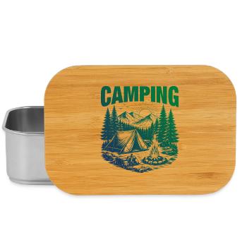 Logo de camping Tente extérieure - Boîte à goûter - argent - Devant