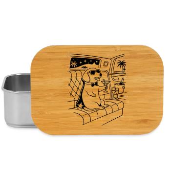 dackel filmstar fame limosine line art - Lunch Box - Silber - Vorne