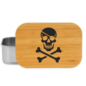 Klassischer Jolly Roger Piraten Totenkopf - Lunch Box - Silber - Vorne