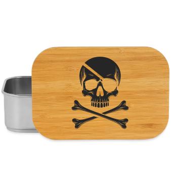 Klassischer Jolly Roger Piraten Totenkopf - Lunch Box - Silber - Vorne