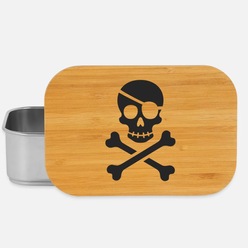 Classic Jolly Roger Pirate Skull - Lunch Box - silver