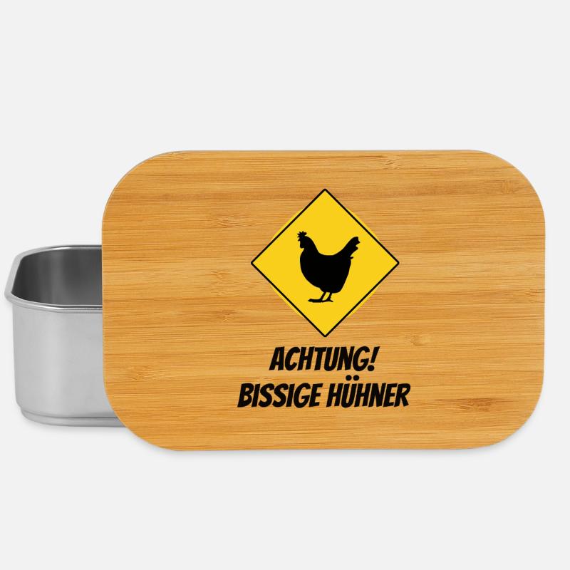 Attention! Snappy chickens – funny warning sign - Lunch Box - silver