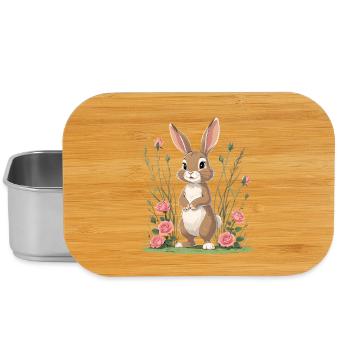 Le lapin dans le jardin de roses - Boîte à goûter - argent - Devant