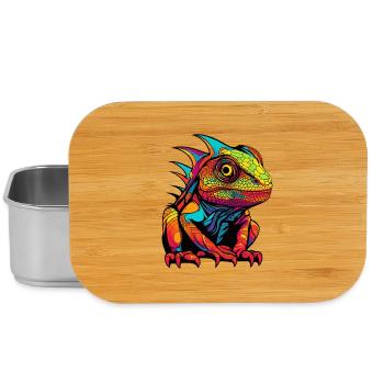 Iguana Comic Animal - Lunch Box - silver - Front
