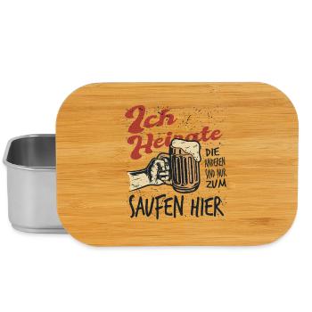 JGA Partnerlook Junggesellenabschied Bier Saufen - Lunch Box - Silber - Vorne