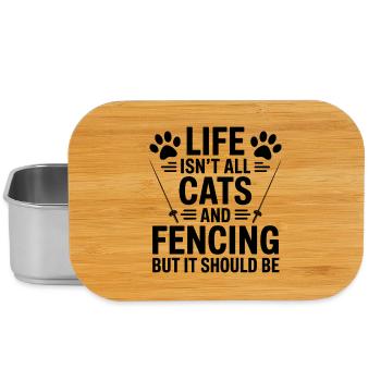 Fechten Sprüche Katzen Lustiges Fechten Geschenk - Lunch Box - Silber - Vorne