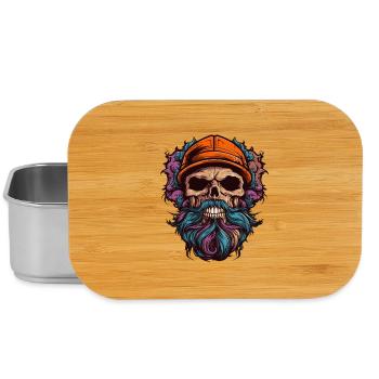 Totenkopf mit Bart - Lunch Box - Silber - Vorne