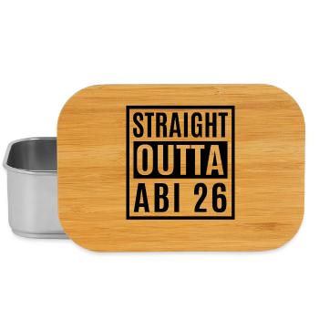 Straight outta Abi 2026 - Abitur - Geschenk - Lunch Box - Silber - Vorne