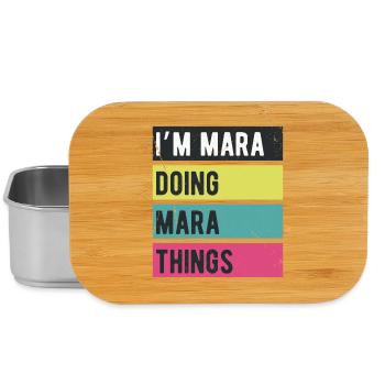 Ich bin Mara Mache Mara-Dinge Retro-Farben - Lunch Box - Silber - Vorne