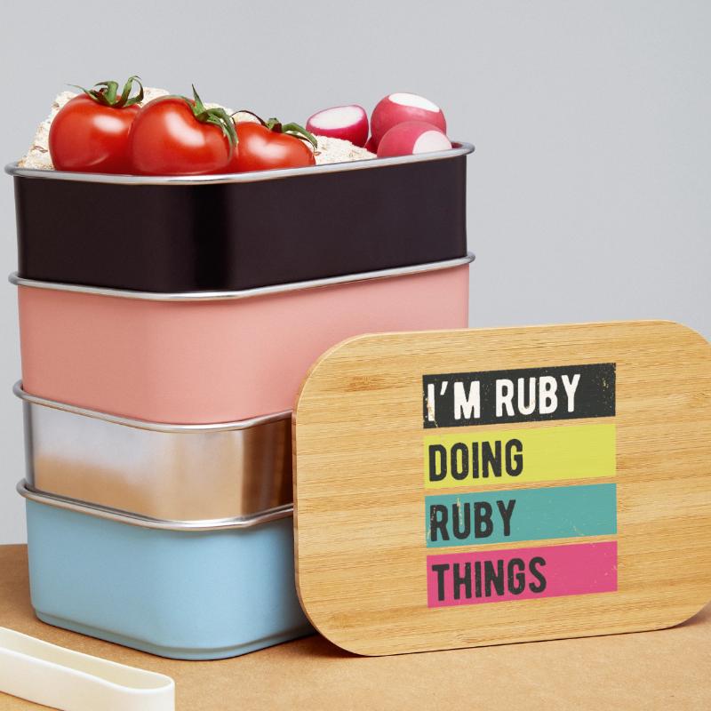 I’m Ruby Doing Ruby Things Retro Colors Lunch Box