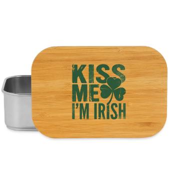 Kiss Me I'm Irish Shamrock  - Lunch Box - silver - Front