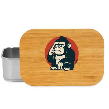 Pensive Monkey in Retro Style - Lunch Box - silver - Front