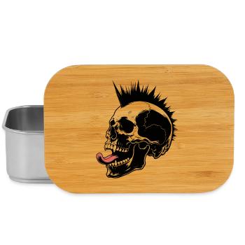 Skull Mohawk Punk Rocker Totenkopf - Lunch Box - silver - Front