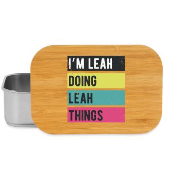 Ich bin Leah und mache Leah Things Retro Farben - Lunch Box - Silber - Vorne