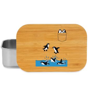 Penguin Jump Into The Water Pocket Design - Lunch Box - silver - Front