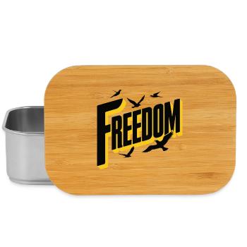 Freedom Bold Typografie mit Vögeln - Lunch Box - Silber - Vorne