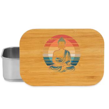 Buddha Sunset Retro - Lunch Box - Silber - Vorne