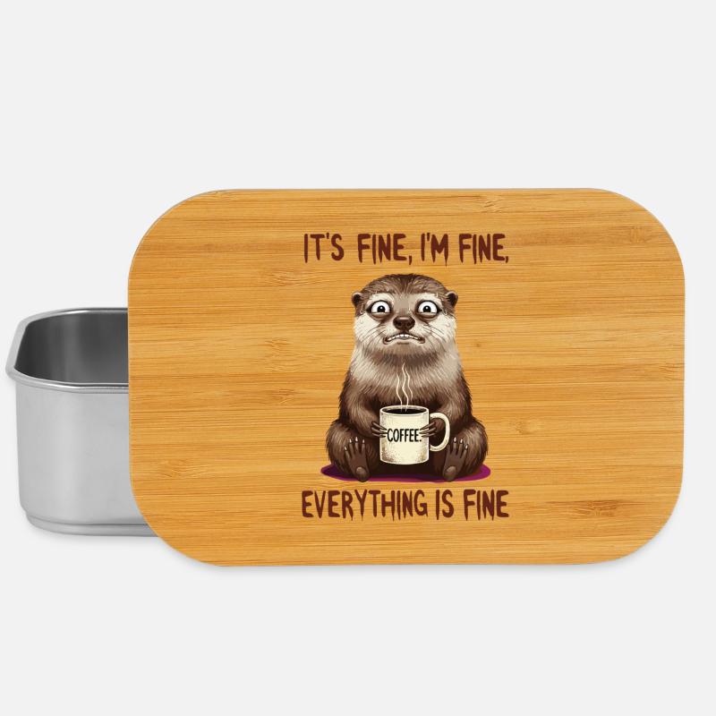 Its Fine Im Fine Coffee Otter Humor - Lunch Box - Silber