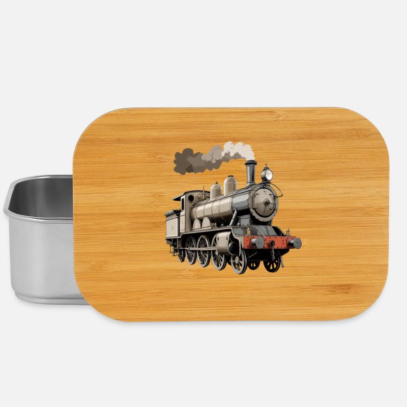 Klassische Dampflok im Retrolook - Lunch Box - Silber