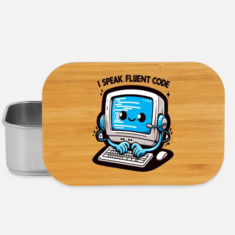 I Speak Fluent Code Retro Computer - Lunch Box - Silber