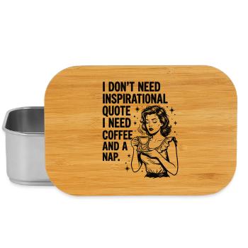 Echte Kaffeeliebe Nickerchen Statement - Lunch Box - Silber - Vorne