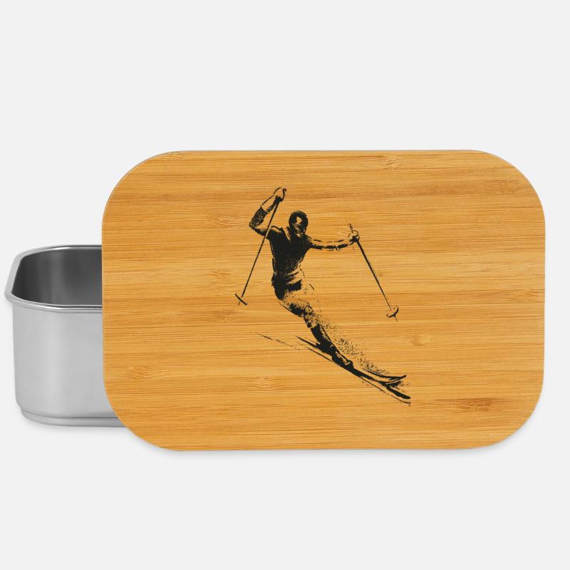 Retro Skifahrer - Lunch Box - Silber
