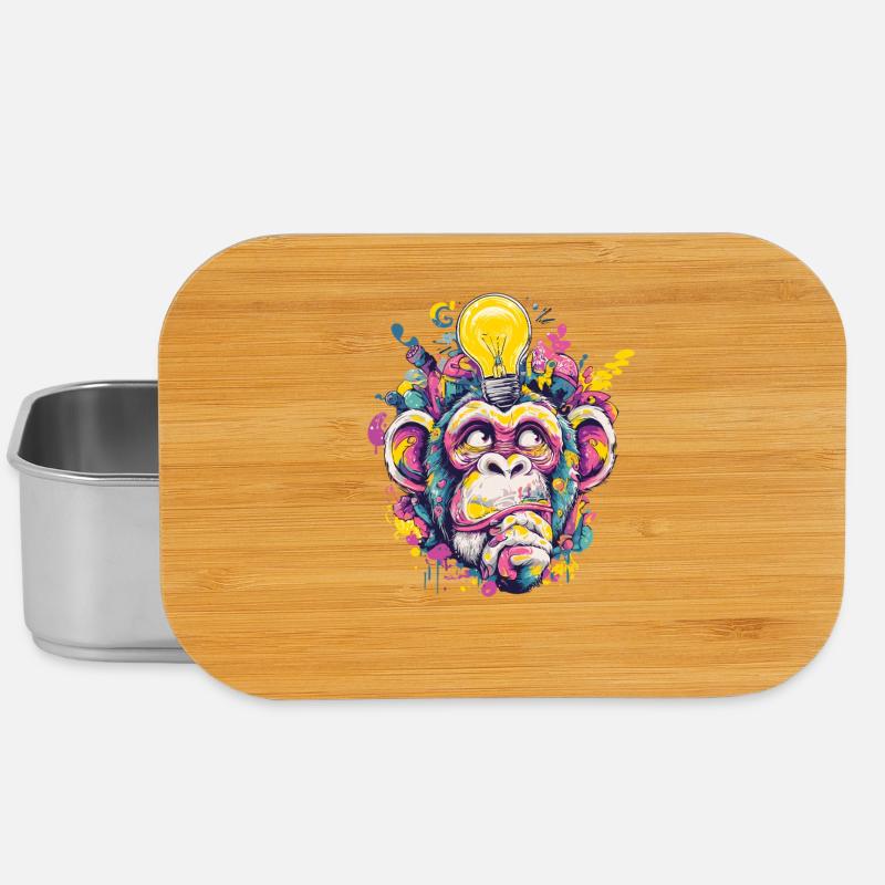Glowing Monkey Graffiti - Lunch Box - silver