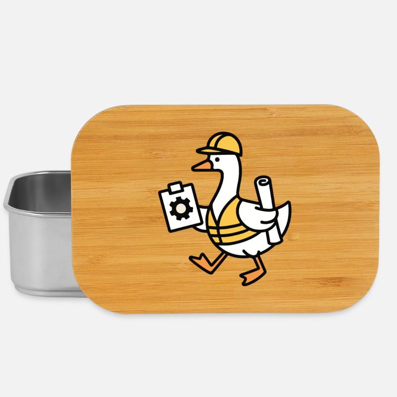 Blueprint Duck in Work Outfit - Lunch Box - silver