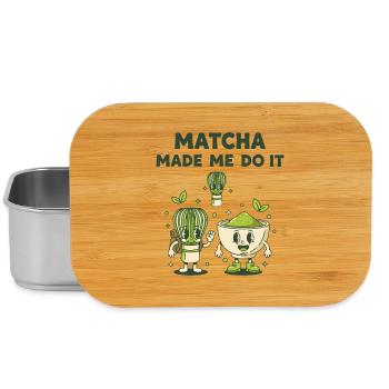 Matcha Made Me Do It Green Tea Matcha Latte Lover - Lunch Box - Silber - Vorne