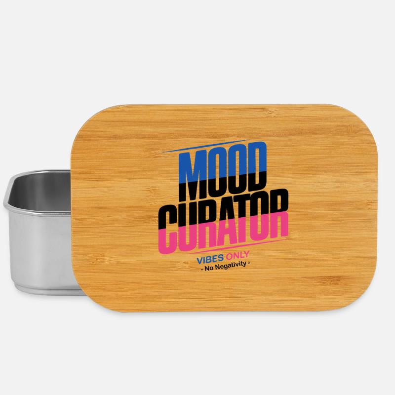 Mood Curator Vibes Only No Negativity Retro Design - Lunch Box - silver