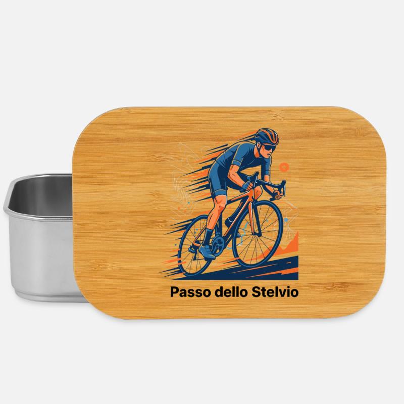Passo Dello Stelvio Cyclist Sprint Neon Motion - Lunch Box - Silber