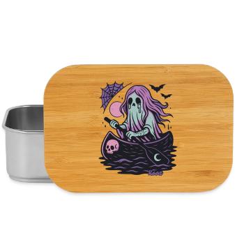 Ghost in the boat with moon and bat - Lunch Box - silver - Front