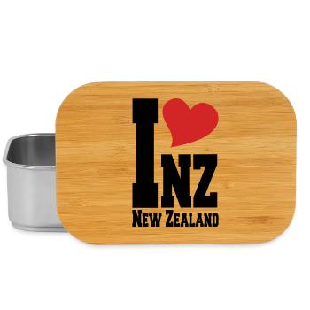 Ich liebe Neuseeland, neuseeländisches Stolzherz, neuseeländisches Herz - Lunch Box - Silber - Vorne
