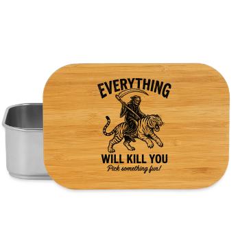 Motivational shirt for risk fans - Lunch Box - silver - Front