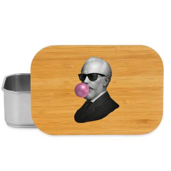 Retro Gentleman with Bubblegum - Lunch Box - silver - Front
