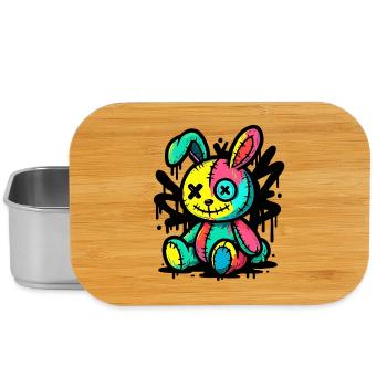 Gothic Bunny Weirdcore Dark Horror Animal Doll - Lunch Box - silver - Front