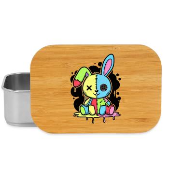 Gothic Bunny Weirdcore Dark Horror Animal Doll - Lunch Box - silver - Front