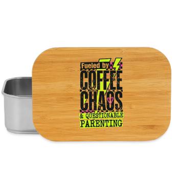 Coffee Chaos Mom Shirt – Funny Parenting Tee - Lunch Box - silver - Front