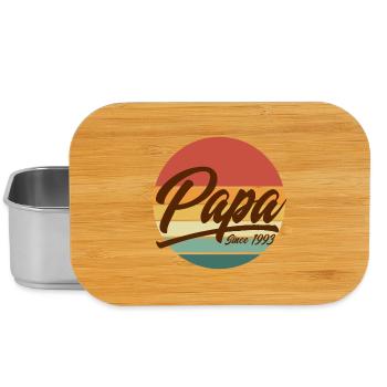 Papa depuis 1993 Année vintage rétro Sunset - Boîte à goûter - argent - Devant