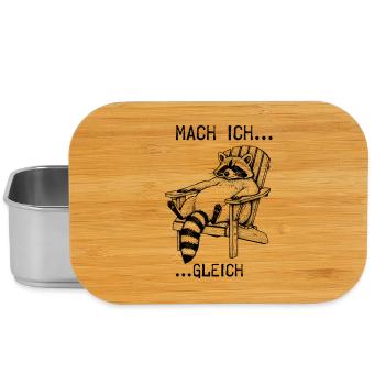 Mach ich... gleich... Waschbär - Lunch Box - Silber - Vorne